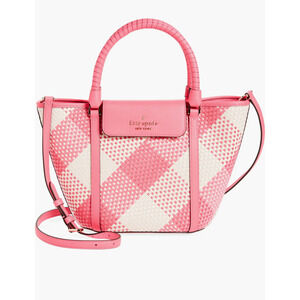 NWT Kate Spade New York Woven Plaid Tote/ Crossbody Bag
